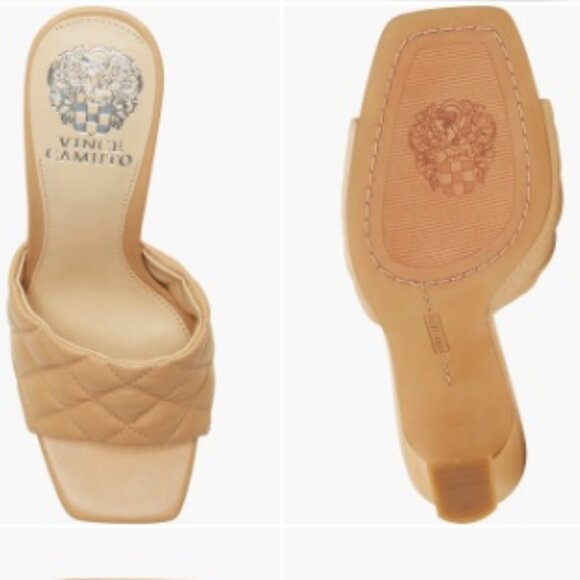 $59 NWT (6.5 & 9) Vince Camuto Diamond Quilted Leather Mule - Picture 3 of 7